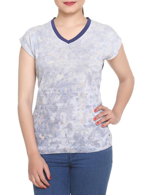blue printed top - 14902299 - Standard Image - 1