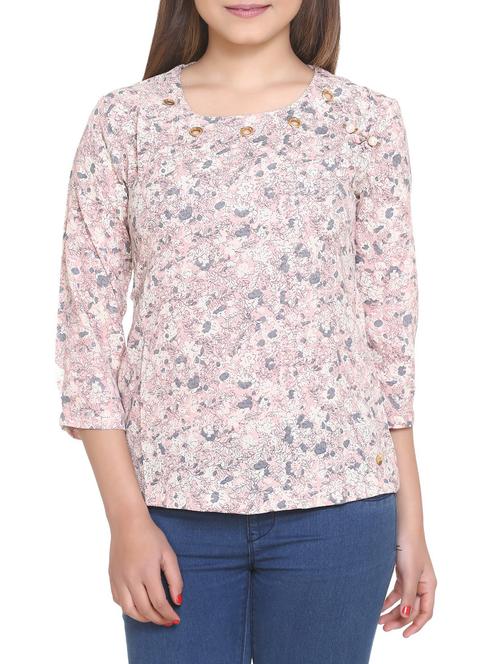 pink georgette printed top - 14902306 - Standard Image - 1
