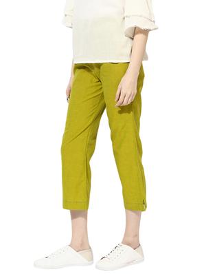 green cotton cropped tapered pant - 14902339 - Standard Image - 2