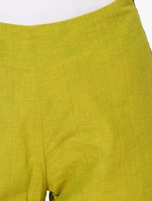 green cotton cropped tapered pant - 14902339 - Standard Image - 4