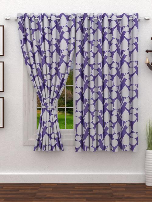 Purple Floral 2 pc Window curtain - 14902355 - Standard Image - 1