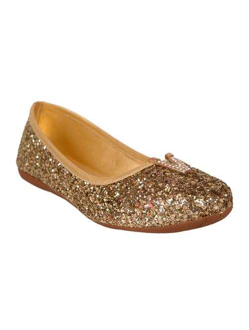 gold faux leather slip on ballerina - 14902405 - Standard Image - 1