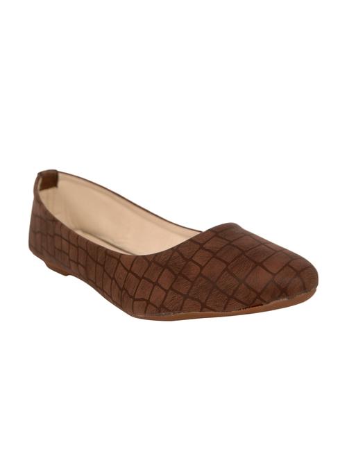 brown faux leather slip on ballerina - 14902411 - Standard Image - 1