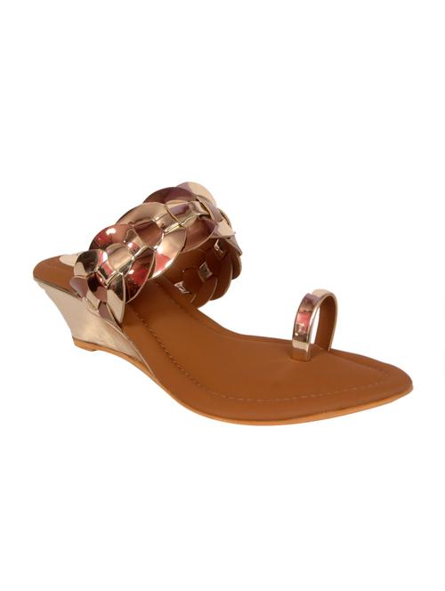 gold one toe wedge - 14902434 - Standard Image - 1