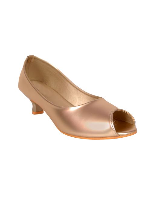 gold faux leather slip on sandals - 14902440 - Standard Image - 1