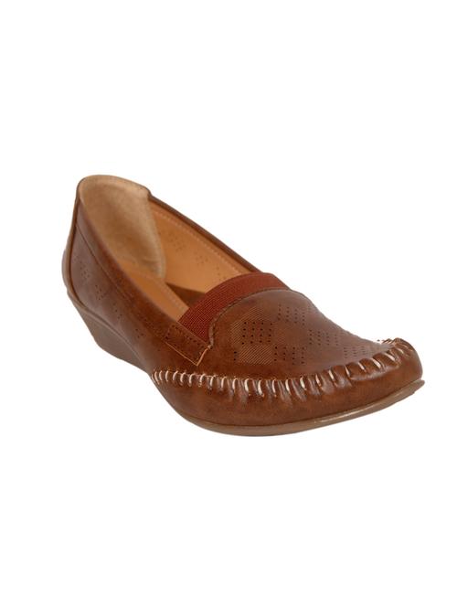 brown faux leather slip on loafers - 14902448 - Standard Image - 1