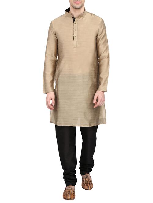 golden silk blend ethnic wear set - 14902486 - Standard Image - 1