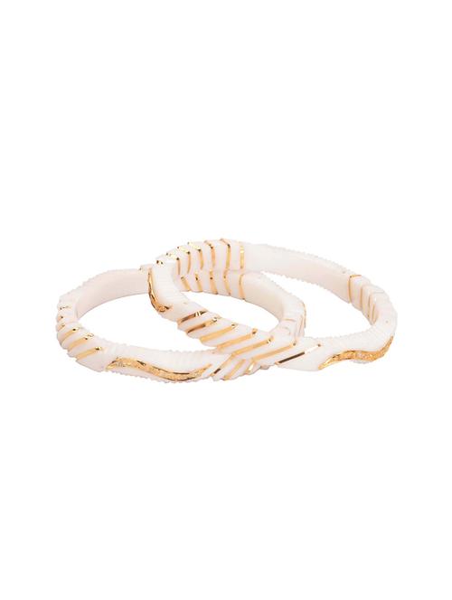 White Shakha & Pola Bangles - 14902539 - Very Small Image - 1