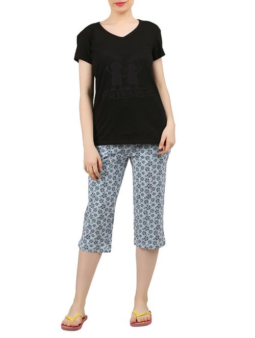 multi colored nightwear capri set - 14902724 - Very Small Image - 1