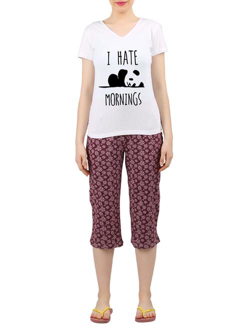 multi colored nightwear capri set - 14902741 - Very Small Image - 1