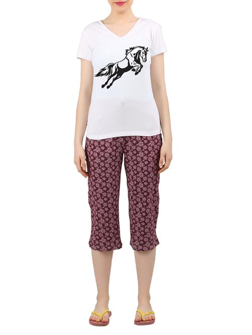 multi colored nightwear capri set - 14902750 - Very Small Image - 1