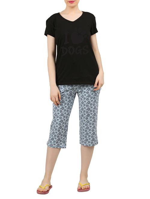 multi colored nightwear capri set - 14902769 - Very Small Image - 1