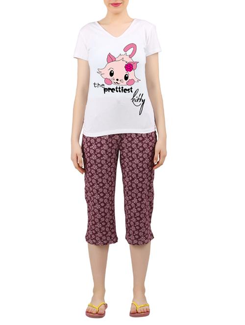 multi colored nightwear capri set - 14902786 - Very Small Image - 1