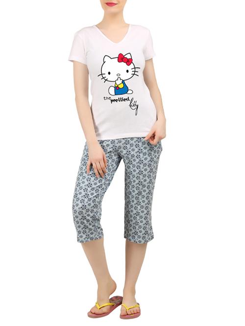multi colored nightwear capri set - 14902793 - Very Small Image - 1