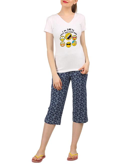 multi colored nightwear capri set - 14902803 - Very Small Image - 1