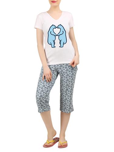 multi colored nightwear capri set - 14902829 - Very Small Image - 1