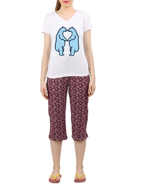 multi colored nightwear capri set - 14902831 - Very Small Image - 1