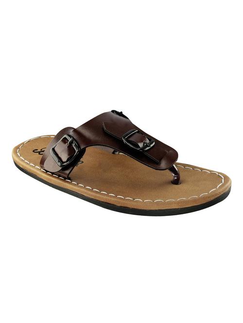 brown leatherette toe separator slipper - 14902961 - Very Small Image - 1