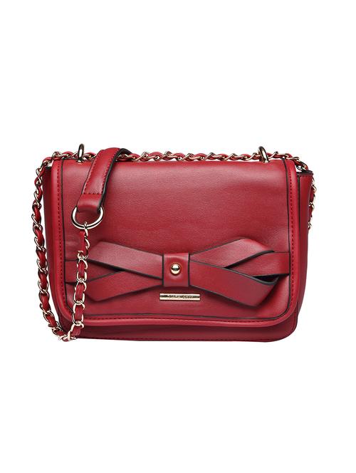 maroon leatherette sling bag - 14902965 - Standard Image - 1
