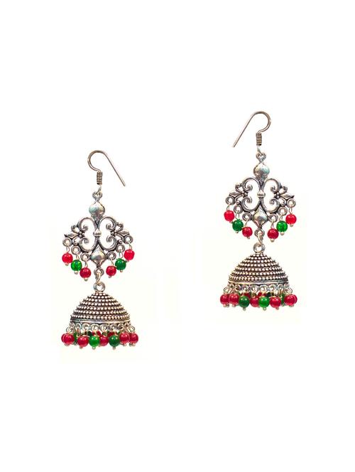 silver metal jhumka earrings - 14903000 - Standard Image - 1