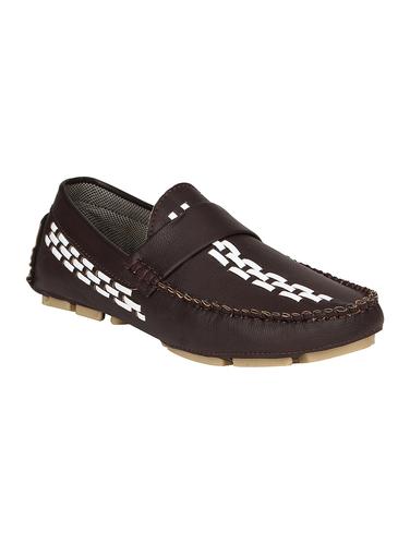 brown leatherette slip on loafer - 14903003 - Very Small Image - 1