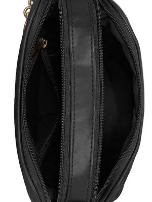 black leatherette regular sling bag - 14903026 - Standard Image - 3