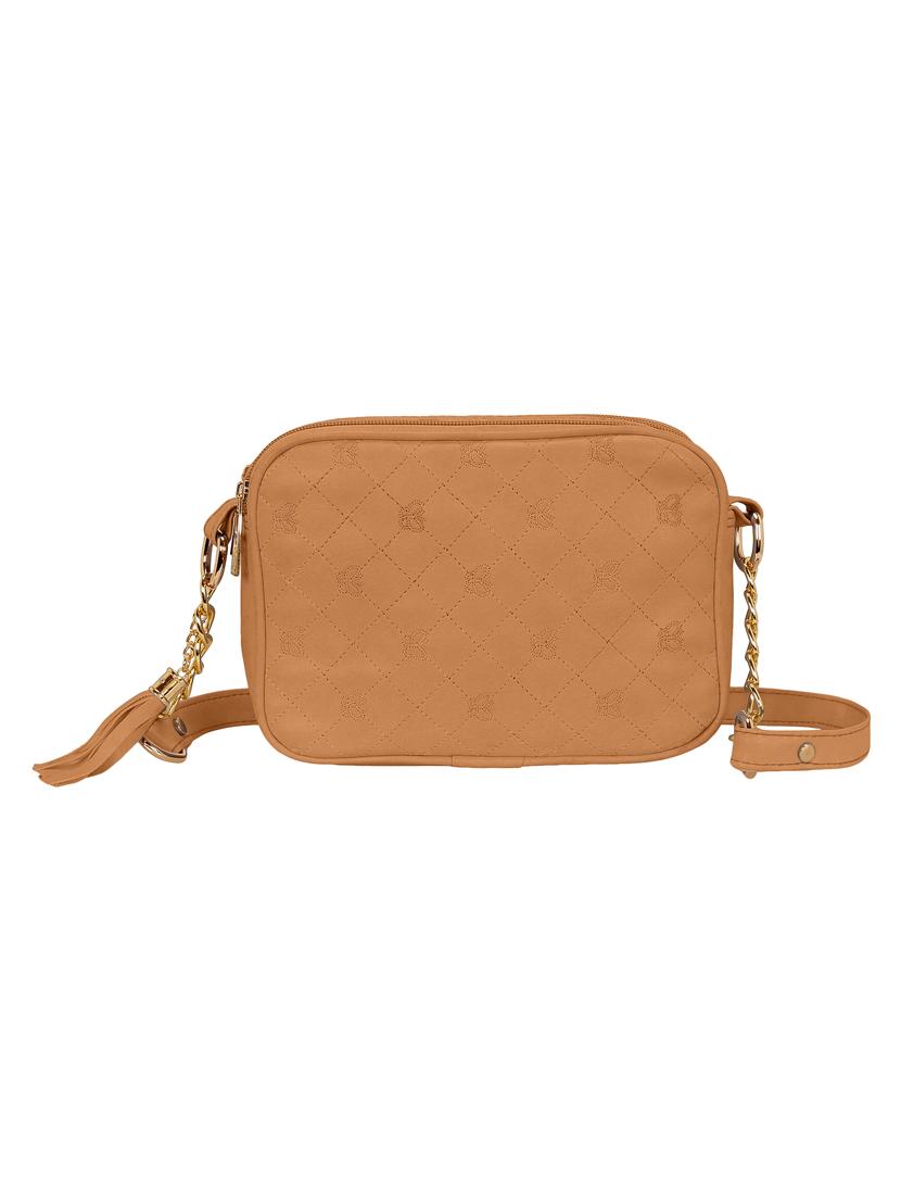 tan leatherette regular sling bag - 14903031 - Zoom Image - 2