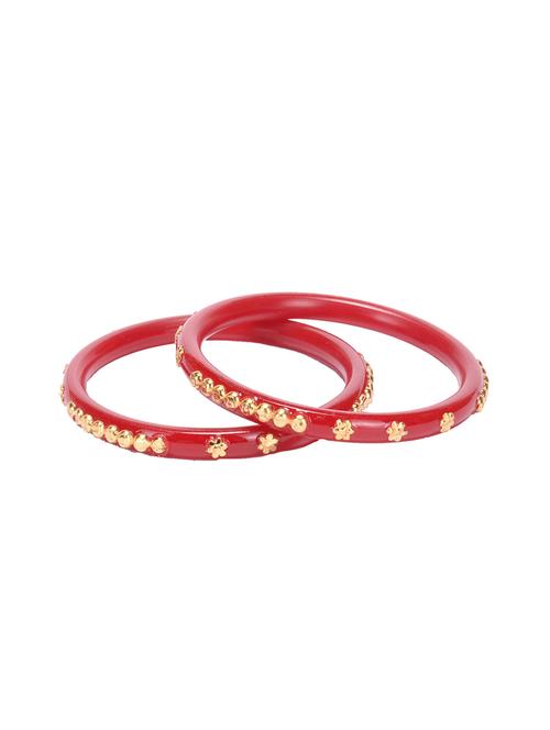 Red shakha & Pola Bangles - 14903057 - Very Small Image - 1