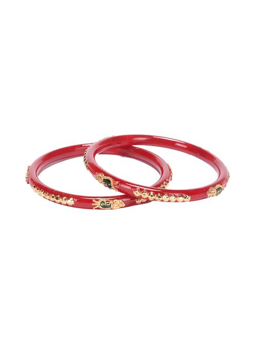 Red Shakha & Pola Bangles - 14903063 - Very Small Image - 1