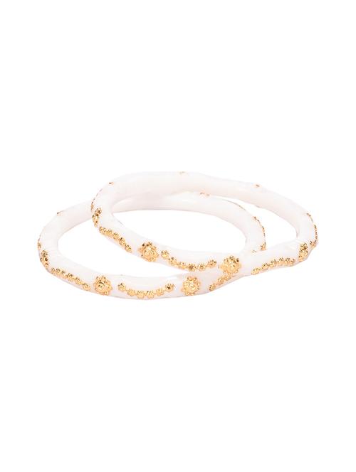 White Shakha & Pola Bangles - 14903079 - Very Small Image - 1