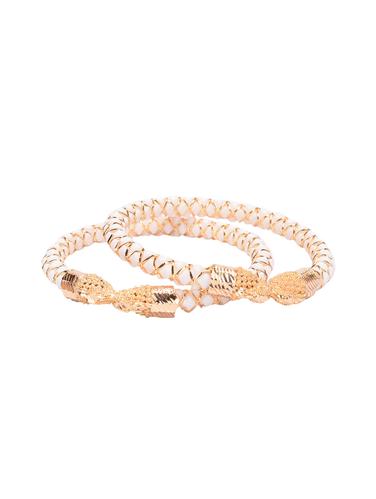 White Shakha & Pola Bangles - 14903085 - Very Small Image - 1
