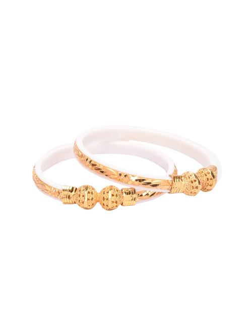 White Shakha & Pola Bangles - 14903089 - Very Small Image - 1