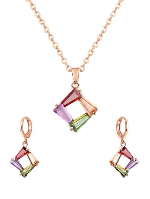 multi colored brass pendants and earrings - 14903135 - Standard Image - 1