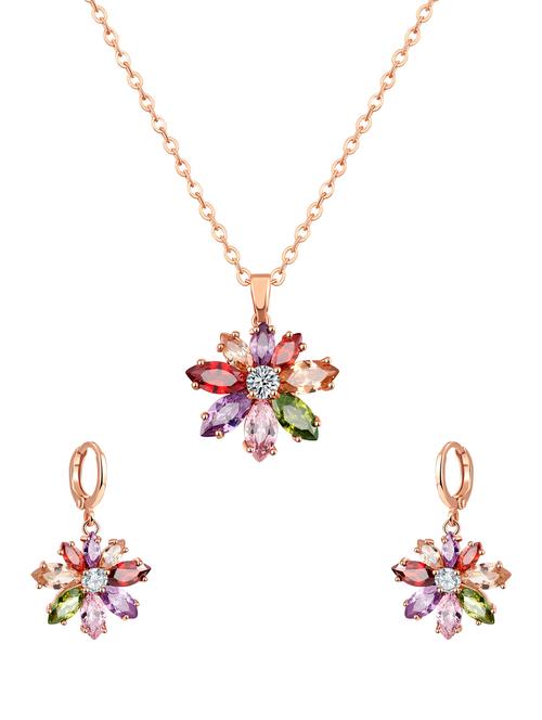 multi colored brass pendants and earrings - 14903136 - Standard Image - 1