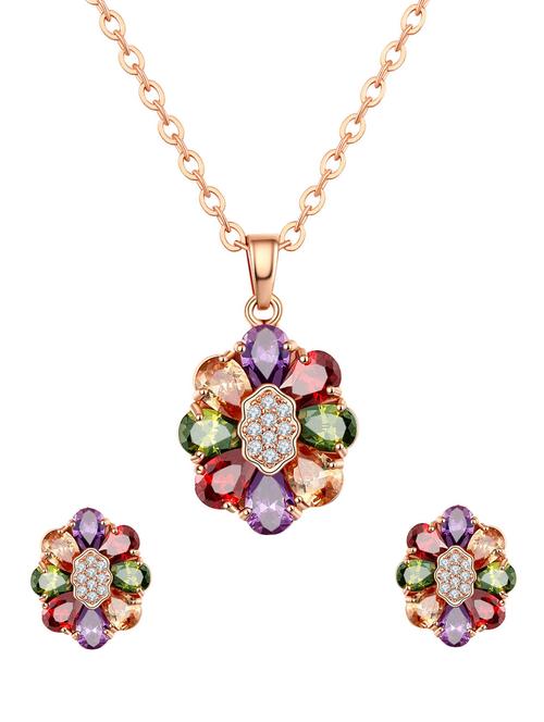 multi colored brass pendants and earrings - 14903137 - Standard Image - 1