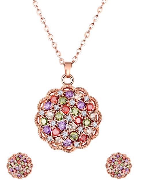 multi colored brass pendants and earrings - 14903147 - Standard Image - 1