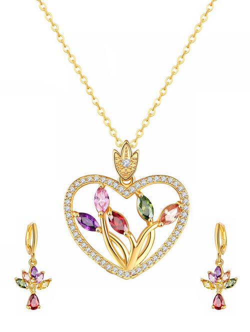 multi colored brass pendants and earrings - 14903152 - Standard Image - 1