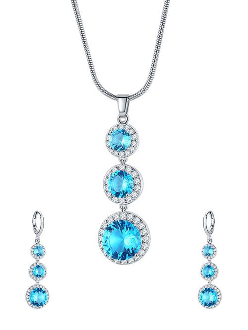 blue brass pendants and earrings - 14903158 - Standard Image - 1