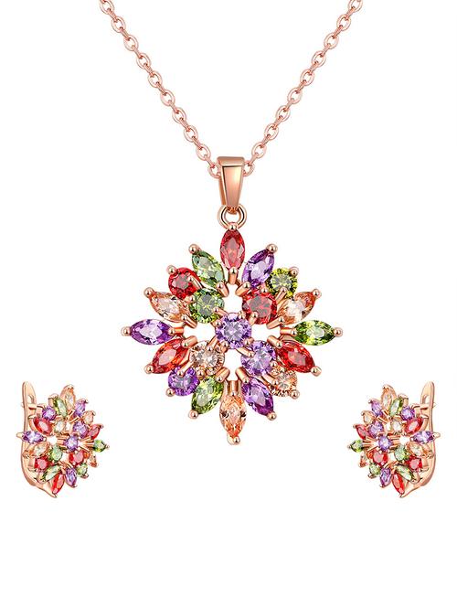 multi colored brass pendants and earrings - 14903163 - Standard Image - 1