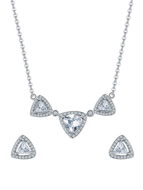 white brass pendants and earrings - 14903169 - Standard Image - 1