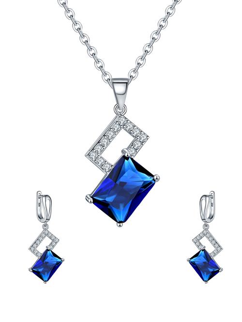 blue brass pendants and earrings - 14903178 - Standard Image - 1