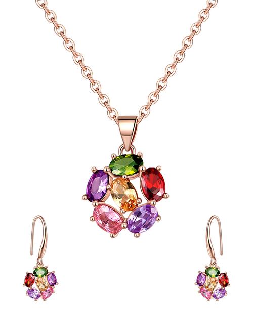 multi colored brass pendants and earrings - 14903179 - Standard Image - 1