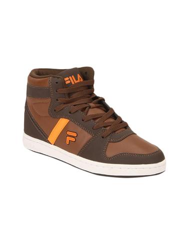brown leatherette lace up sneaker - 14903309 - Very Small Image - 1