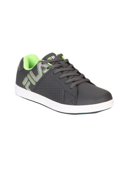 grey leatherette lace up sneaker - 14903323 - Standard Image - 1