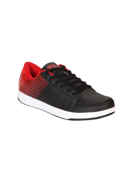 black leatherette lace up sneaker - 14903324 - Standard Image - 1