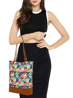 multi colored canvas regular tote - 14903383 - Standard Image - 5