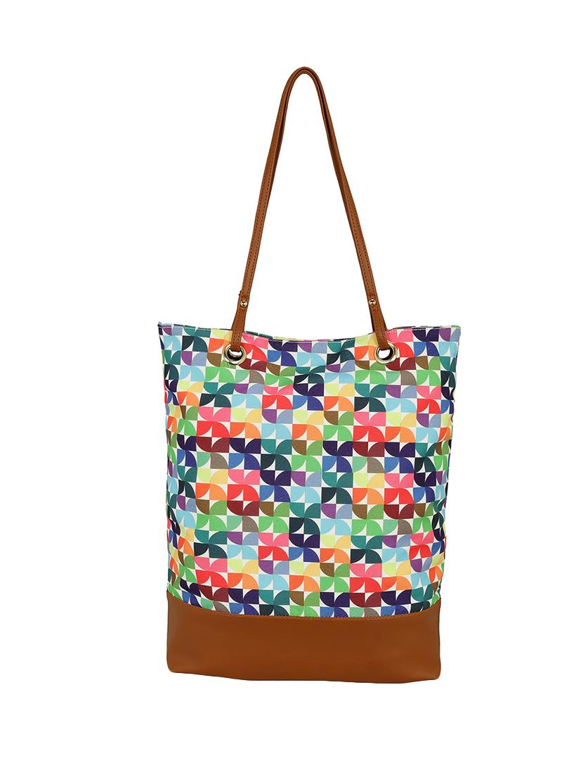multi colored canvas regular tote - 14903383 - Zoom Image - 2