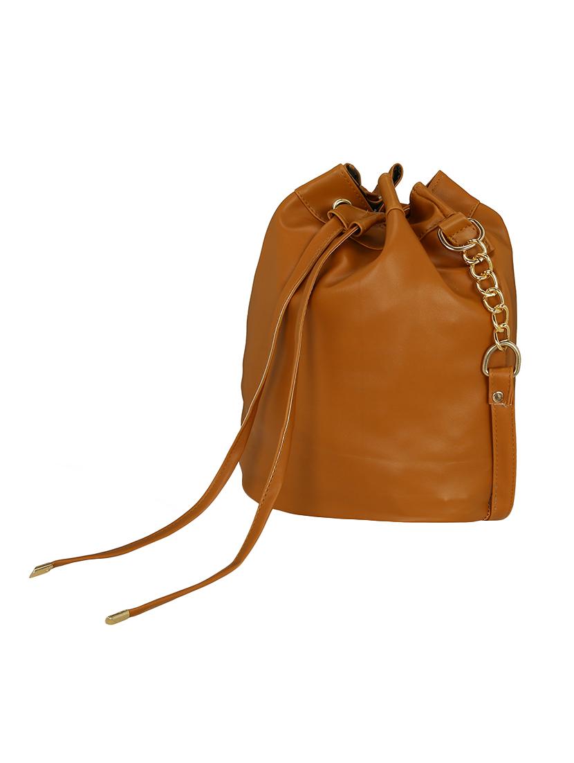 brown leatherette regular sling bag - 14903396 - Zoom Image - 4