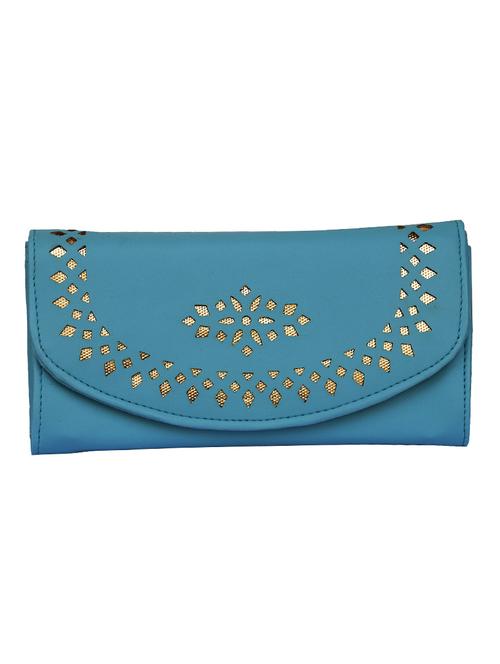 blue leatherette clutch - 14903440 - Standard Image - 1