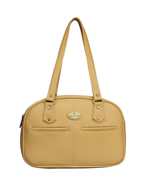 beige leatherette regular handbag - 14903448 - Standard Image - 1